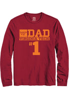 Virginia Tech Hokies Maroon No 1 Dad Long Sleeve T-Shirt