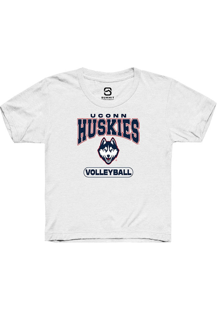 UConn Huskies Youth Volleyball White Short Sleeve T-Shirt