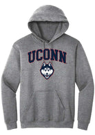 UConn Huskies Unisex Arch Logo Heather Graphite Hoodie