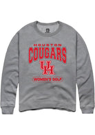 Houston Cougars Mens Graphite Women's Golf Long Sleeve Crew Sweatshirt