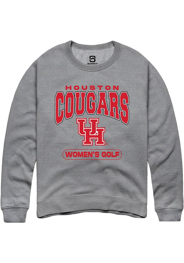 Houston Cougars Mens Graphite Women's Golf Long Sleeve Crew Sweatshirt