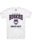 UConn Huskies Unisex Mens Golf White Short Sleeve T-Shirt