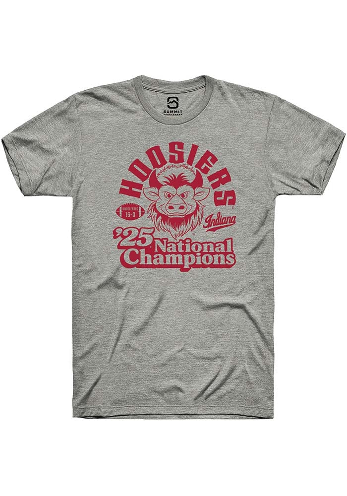Indiana Hoosiers Unisex Dark Grey Heather Vintage 2025 National Champions Short Sleeve T-Shirt