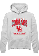 Houston Cougars Mens White Soccer Long Sleeve Hoodie