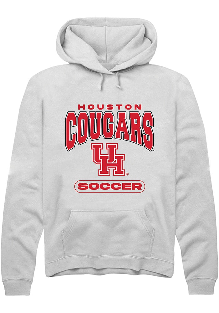 Houston Cougars Mens White Soccer Long Sleeve Hoodie