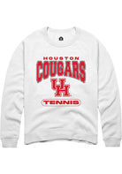 Houston Cougars Mens White Tennis Long Sleeve Crew Sweatshirt
