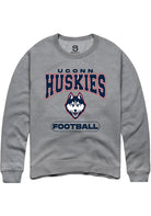 UConn Huskies Unisex Football Heather Graphite Crew Sweatshirt