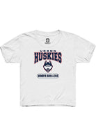 UConn Huskies Youth Womens Swim and Dive White Short Sleeve T-Shirt