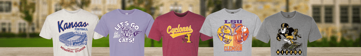 Banner of college tshirts